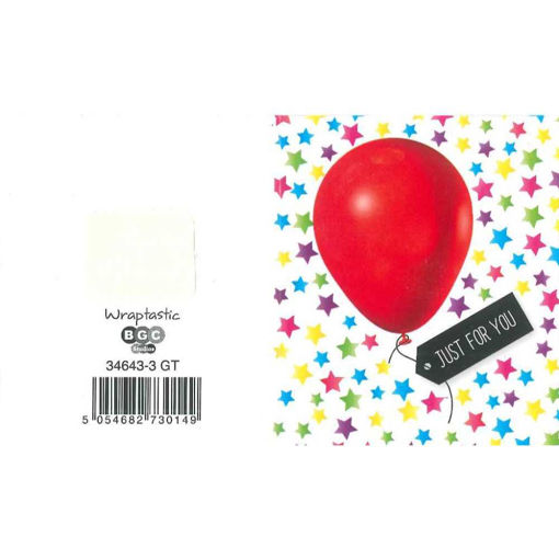 Picture of JUST FOR YOU BALLOON GIFT TAG